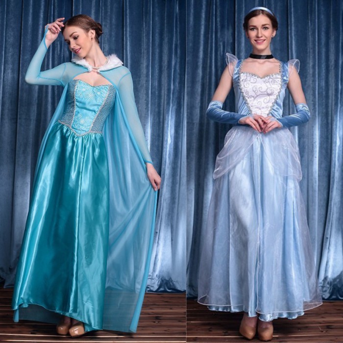 Halloween Adult Princess Dress Elsa Frozen Cosplay Costume Elsa Dress Snow White Dress