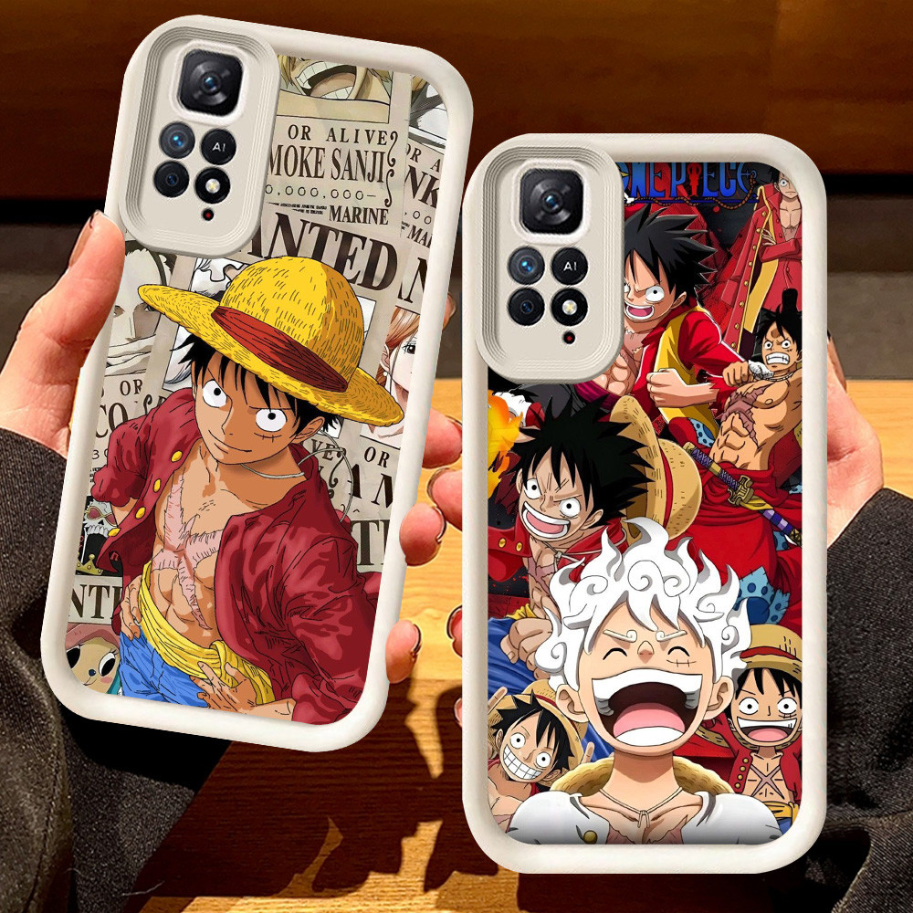 G-22 One Piece Luffy Casing untuk Xiaomi Redmi Note 11 SE 11S Pro 5G Hitam dan putih