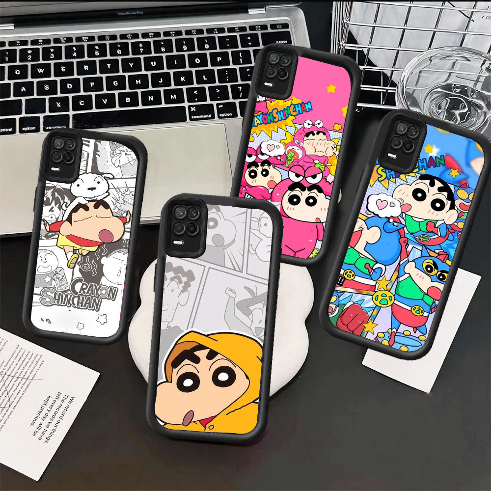 WB32 Crayon Shin-chan Casing untuk Hp Plating Realme 5i C11 12 C15 C3I 5s 5 C3 C2s C12 C2 2021 Lite 