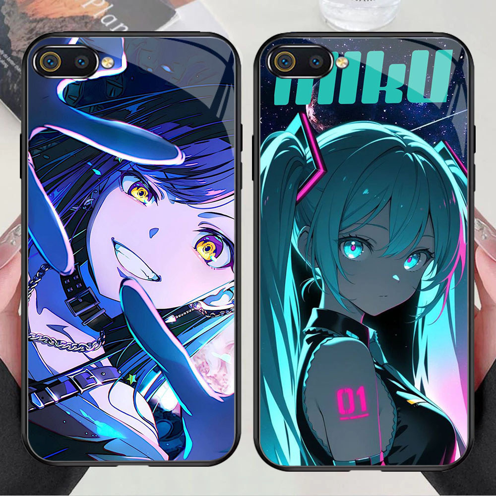 US-32 KPOP Hatsune Miku KACA GLASS Casing untuk Realme 2 C2 C2s C1 Pro