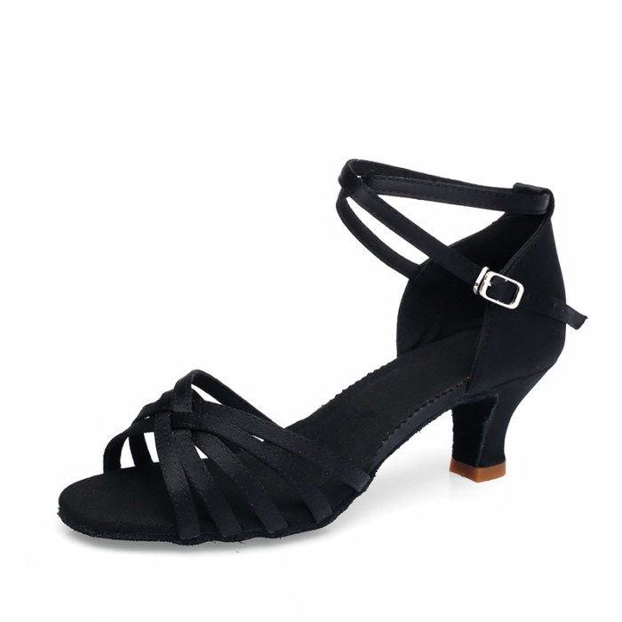 Latin Dance Shoes For Women Adult Medium Heel Latin Shoes Soft Sole Satin Latin Dance Shoes Dance S