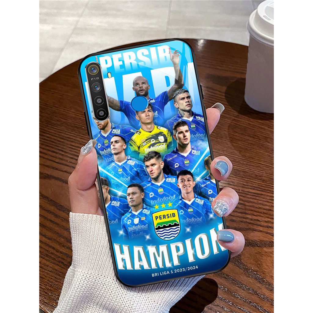 YE-43 Persib Casing ponsel kaca tempered Realme Narzo 10 10A 5 5i 3 20 20A 6i C65 7 3i 5S Pro