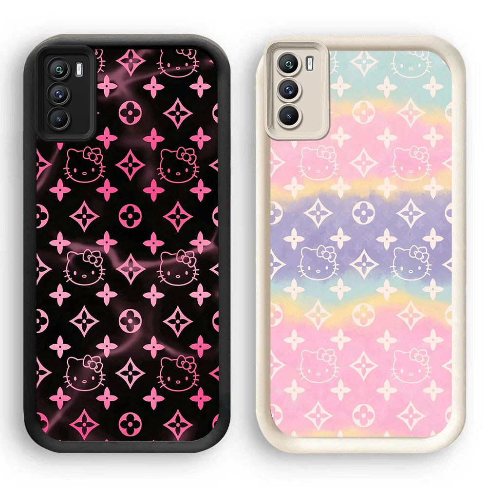 HR-95 LV Kitty Cat Shockproof Casing untuk OPPO A16 A16s A53 A54S A33 A53S A11S Realme 7I C75 C17