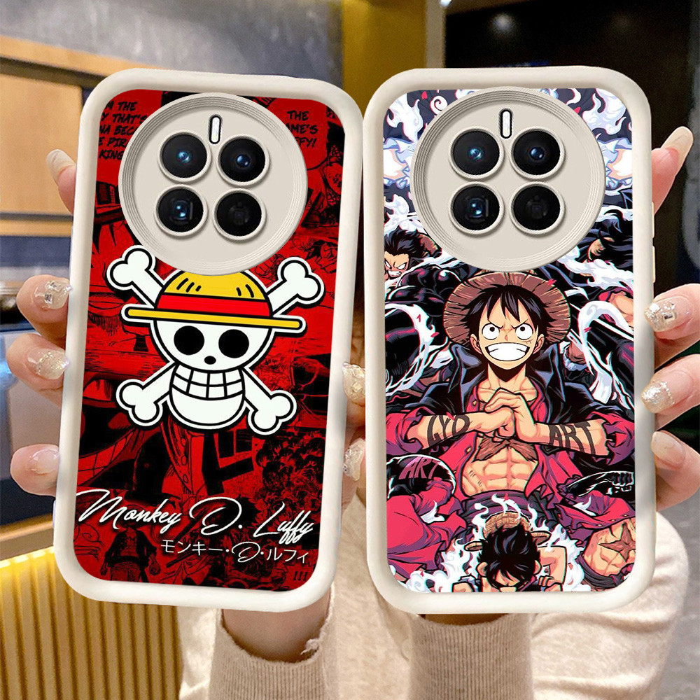 C-4 Luffy One Piece Hitam Putih Casing untuk Realme 12X 12 Plus Pro Lite 5G