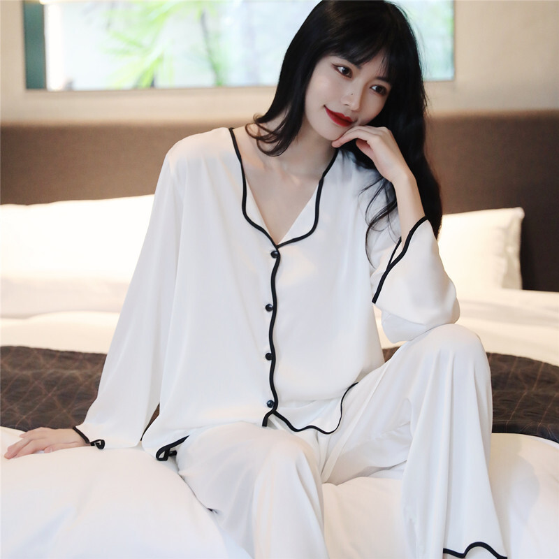 Baju Tidur Wanita Terbaru Piyama seksi untuk wanita, setelan lengan panjang, Korea, ukuran besar, ga