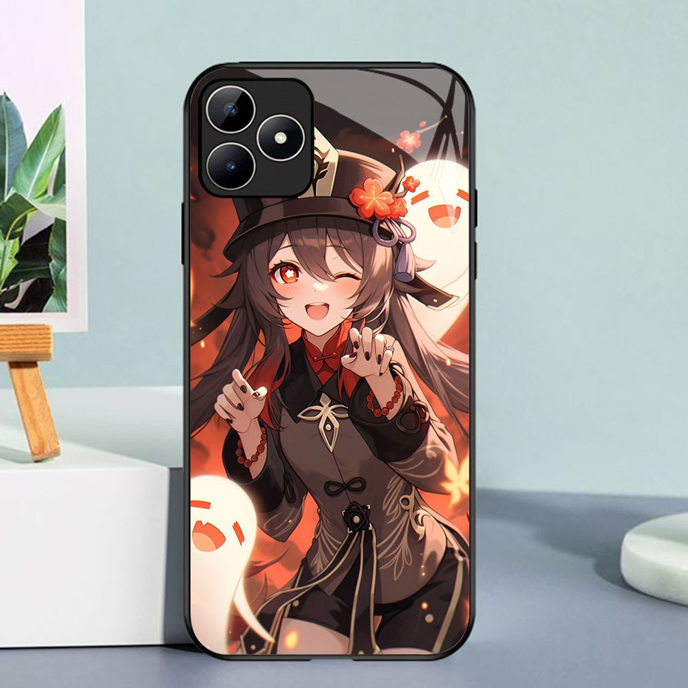 YE-20 Genshin Impact Casing ponsel kaca tempered Realme Narzo C53 GT C31 C35 N53 50A 6 Prime 5G