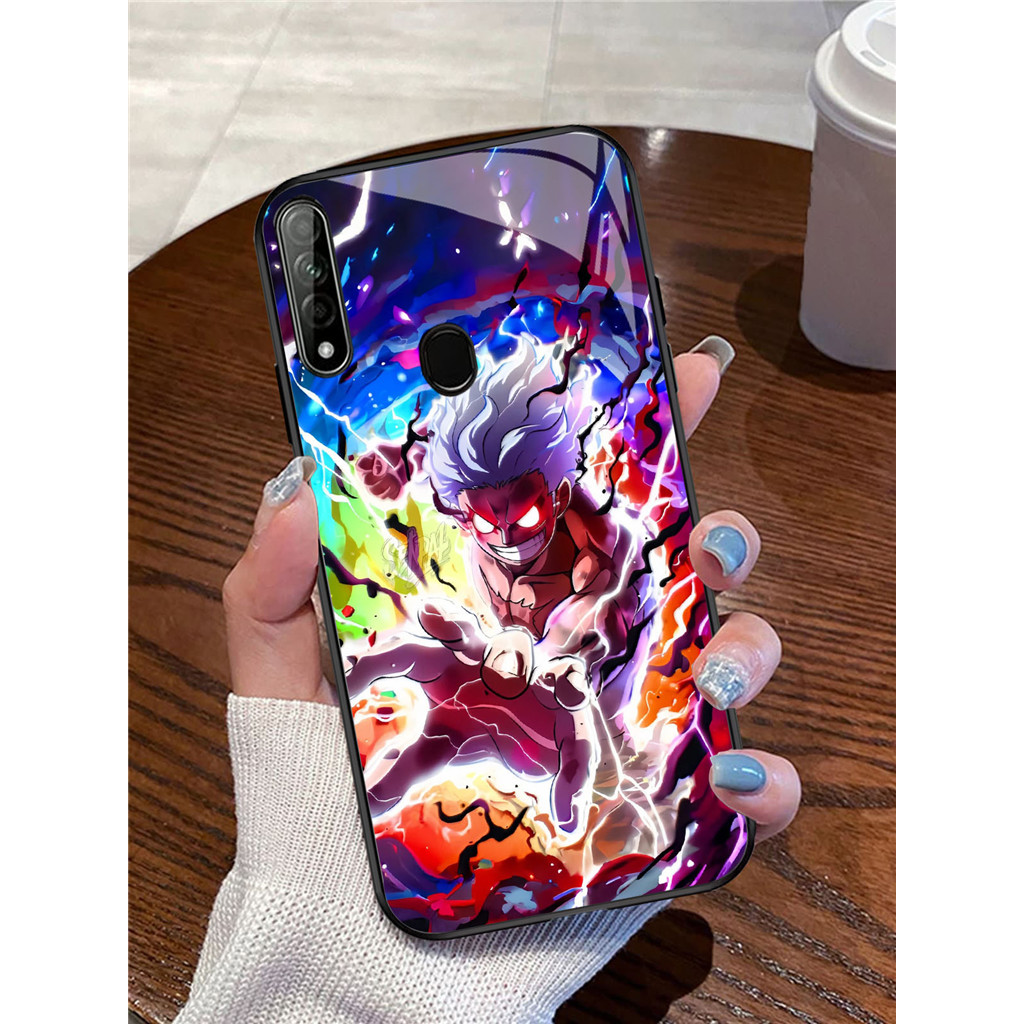 AA-21 One Piece character Casing ponsel kaca tempered OPPO A53S A33 A31 A53 A32 2020
