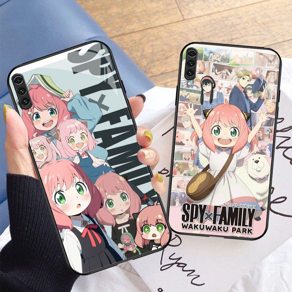 YM-53 Spy x Family Casing ponsel kaca tempered Samsung Note A7 A50 A70 A70S A10 A02 10 10Plus 2018 P
