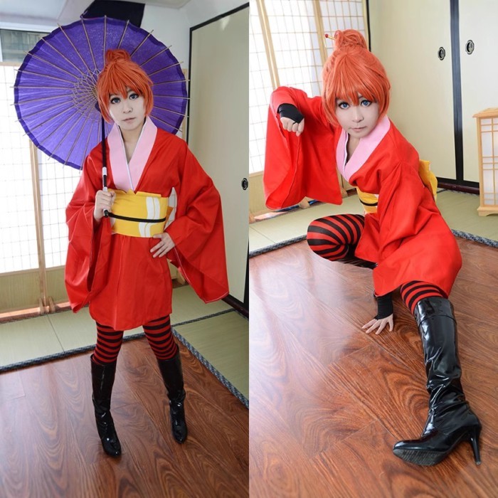 Foreign Trade Anime Clothing Gintama Yoshihara Kagura Kimono Cosplay Female Suit Japanese Anime Rol