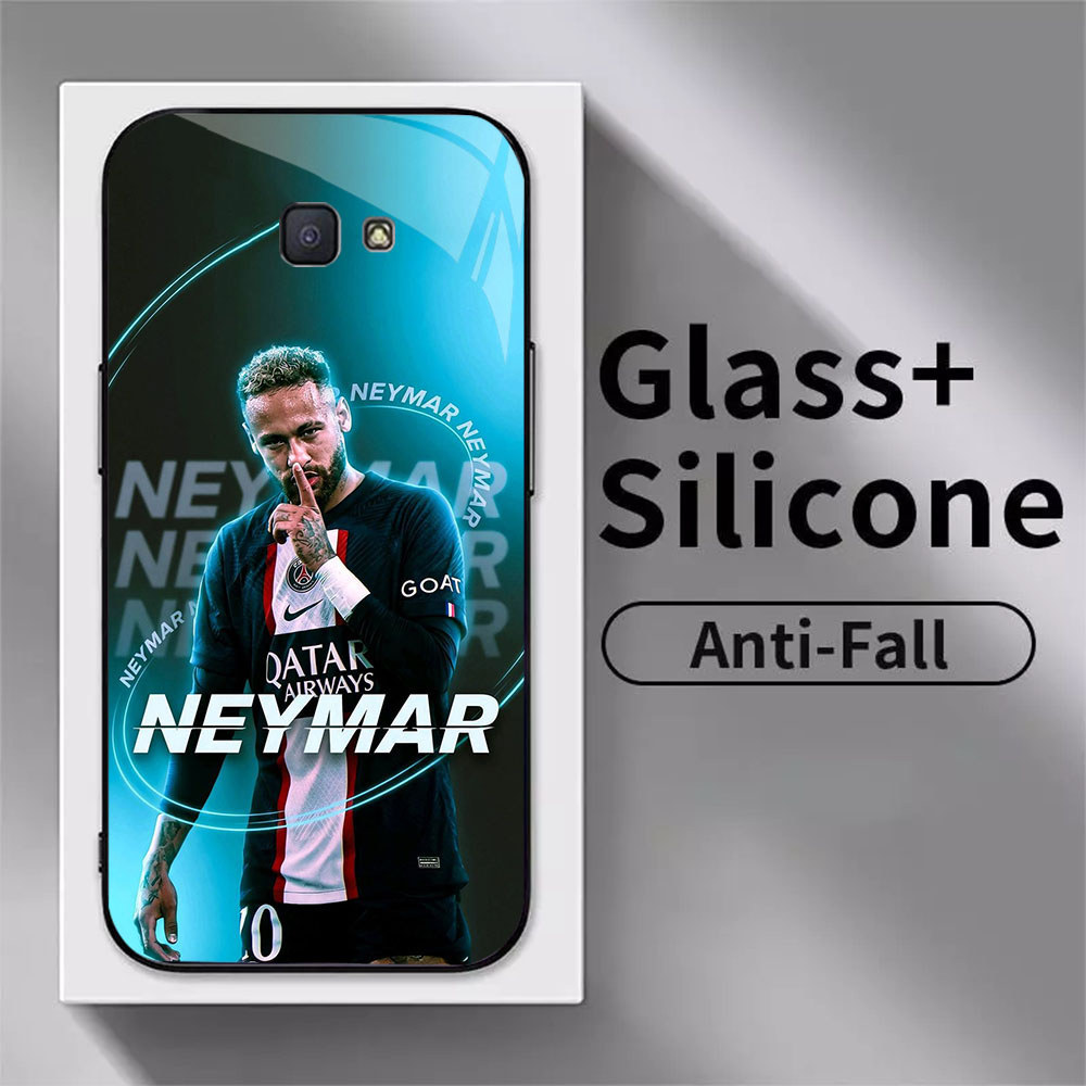 MP-88 Neymar Barcelona Glass KACA Casing untuk Samsung Note S25 S24 J4 J6 Core 9 FE J7 Prime Pro Plu