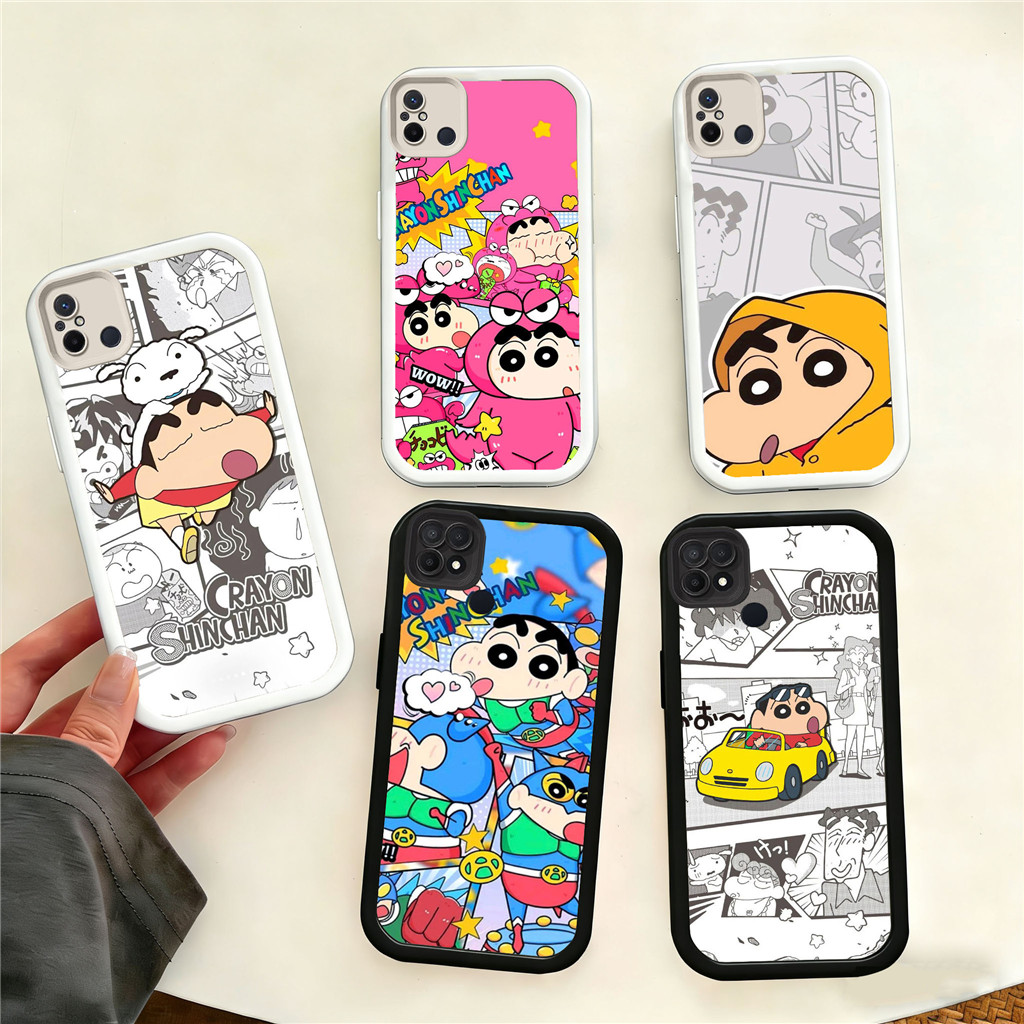 WB32 Crayon Shin-chan Casing untuk Hp Plating Xiaomi Redmi Note 12 10C 9 10 9T 12C A3 9A 9C TPU mate