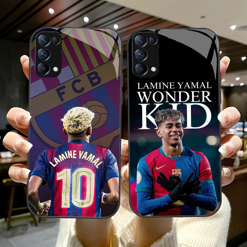 SM-64 Barcelona Lamine Yamak 10 HD Glass Casing HP OPPO A91 F15 Reno 3 4 5 6 6Z 7