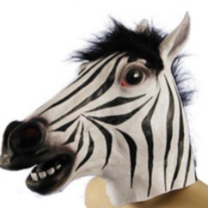 Halloween Mask Latex Hood Zebra Head Mask Unicorn Animal Hood Rubber Mask