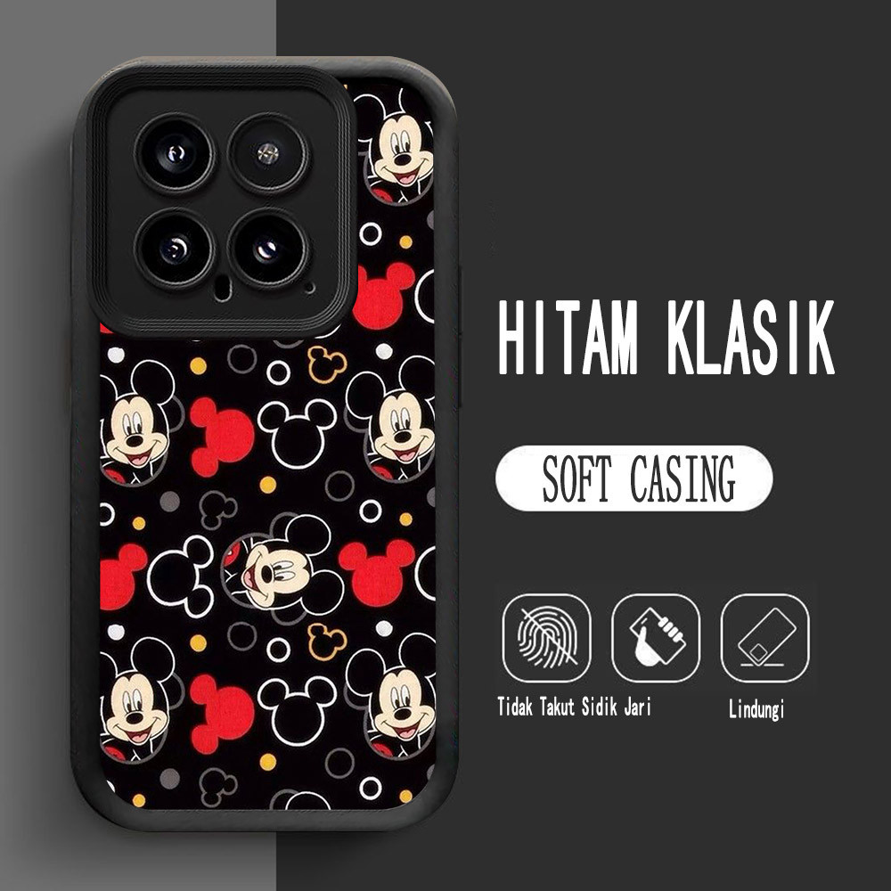 Y-11 Mickey Silikon Casing untuk Xiaomi 14 14T 15T 13T Pro Case