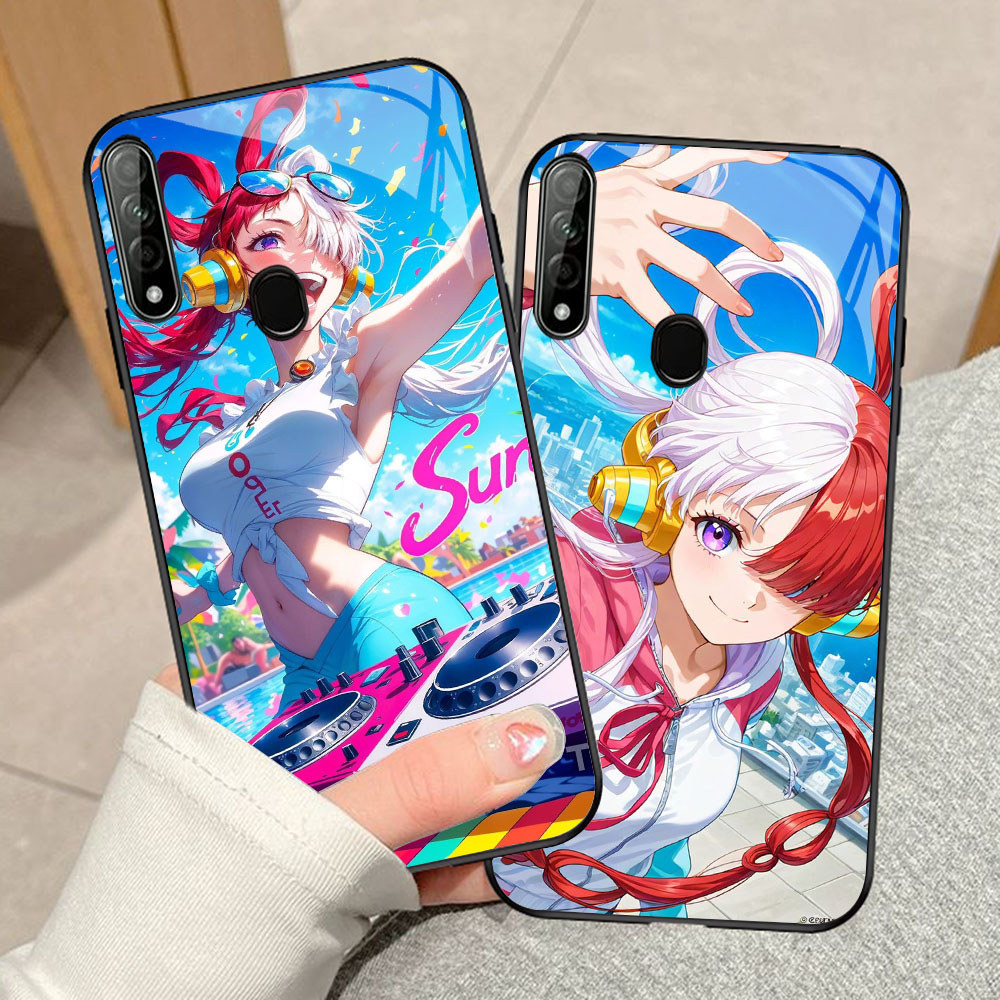 YW-53 One Piece Diva Berambut Merah Casing ponsel kaca tempered OPPO A53 A33 A53S A32 A31 2020