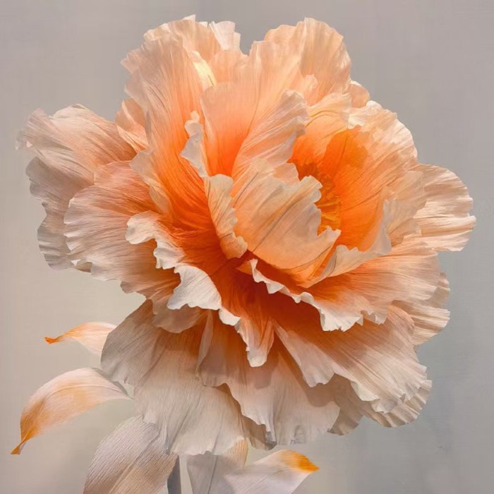 New Peony Flower Head Large Paper Flower Finished Handmade Diy Wedding Home Decoration Crepe Paper
