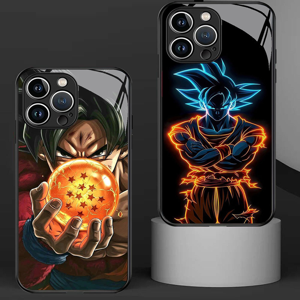 KD-13 Goku HD Glass Casing untuk iPhone 15 14 Plus Pro Max