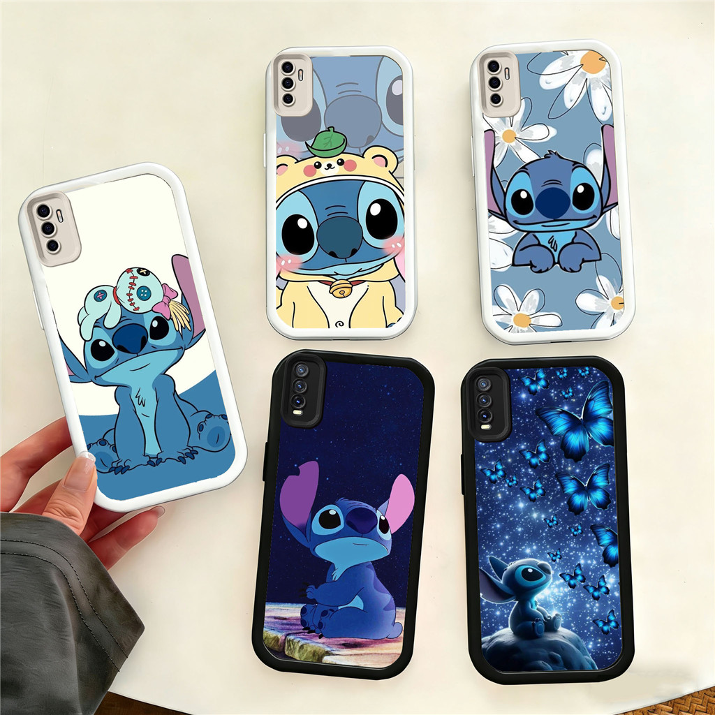 HV47 Stitch Hp Plating Casing untuk VIVO V20 V15 S1 V25 V27 V23 V25E V27E V23E Pro 5G TPU Silicone