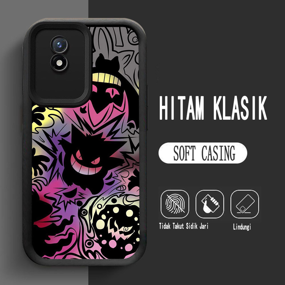 Y-8 Pokemon Gengar Silikon Casing untuk VIVO Y02a Y02t V30E V30 Pro Y02 5G Case