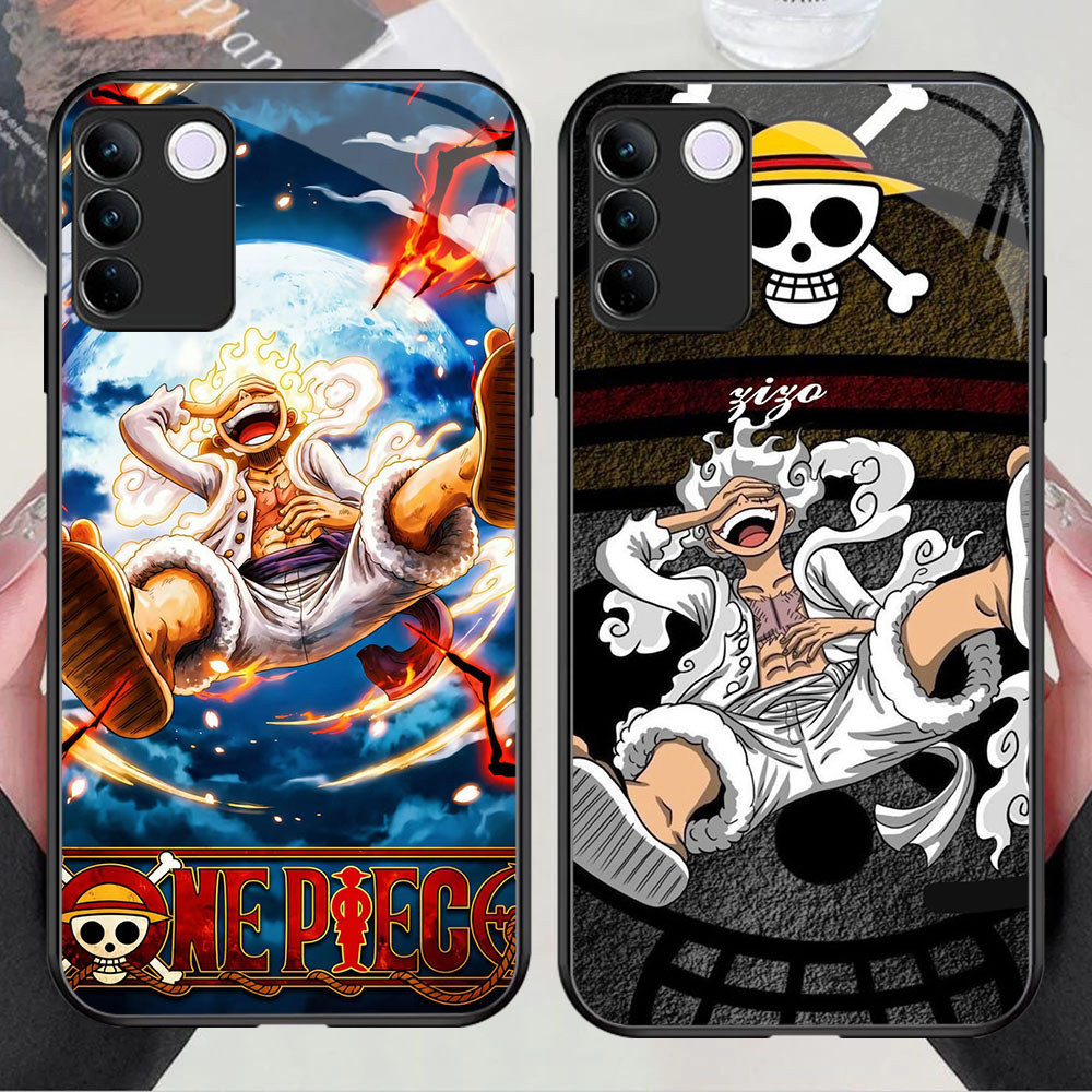 US-35 Lu-ffy fans KACA GLASS Casing untuk VIVO V23E V29 T3 Y200 Y100 Y200E V23 V30 V27E V29E V27 Pro