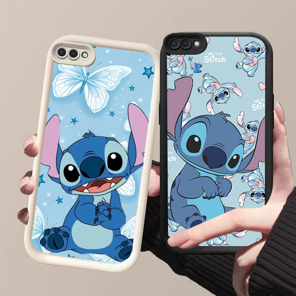 MK-76 Stitch Silikon hitam putih Casing untuk OPPO A12E A1K A12s A3S A12