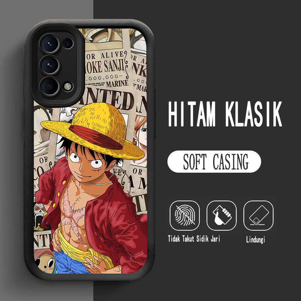 Casing untuk OPPO A72 F19 A95 F19s A52 A92 Lembut L-19 One Piece Luffy