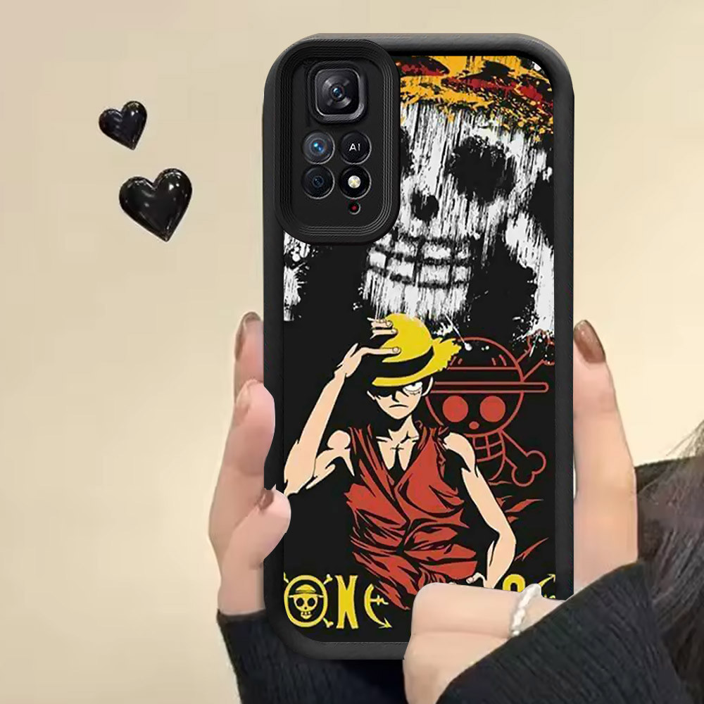 R12 One Piece Luffy Silikon Casing untuk Xiaomi Redmi Note 11S 11 SE Pro 5G