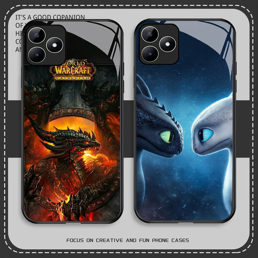 HR-94 World of Warcraft HD Glass Casing untuk Oppo A3X A3i A40 Realme C53 C31 C35 GT 6 Narzo N53 50A