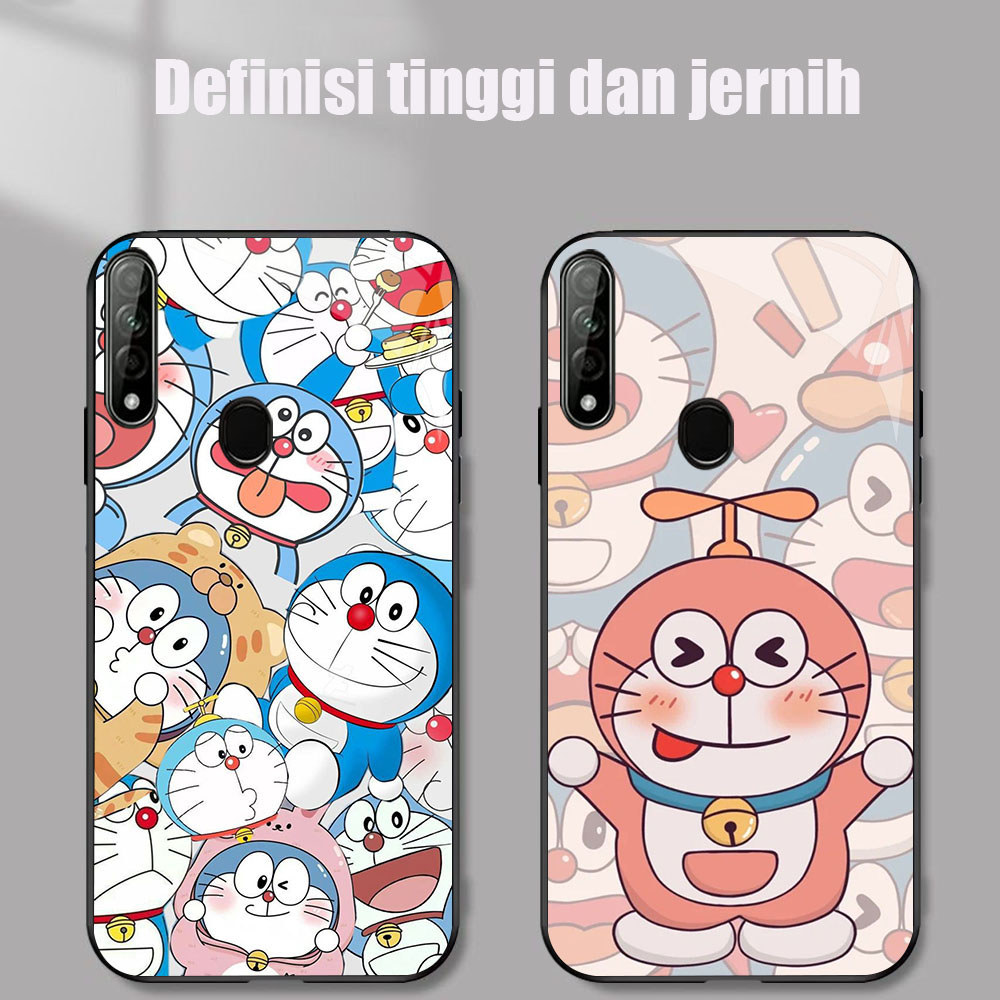 MP-77 Doraemon Glass KACA Casing untuk OPPO A53S A33 A53 A31 A32 2020