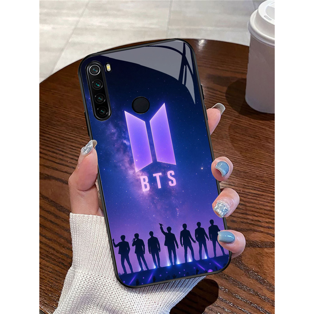 AA-6 BTS Casing ponsel kaca tempered Xiaomi Redmi Note 9 8A 10 8 Pro Lite