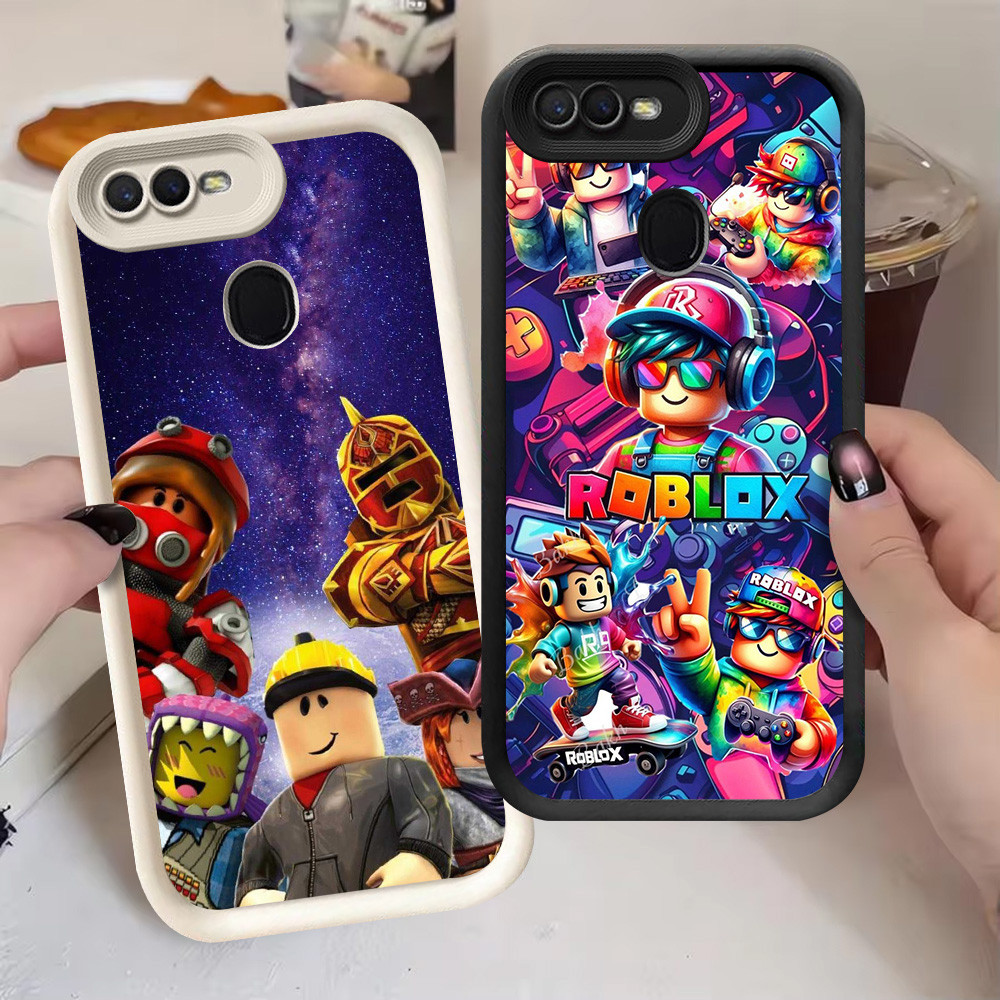 G-5 Roblox Casing untuk OPPO A11K F9 Pro A7 F7 A12 A5S F5 A12s Hitam dan putih