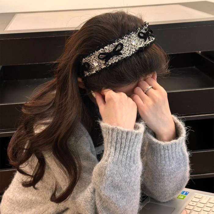 Asli Ikat kepala bertepi lebar busur harum kecil gaya Perancis ikat kepala tekanan tengkorak tingg