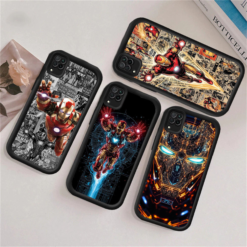 WA37 Marvel Iron Man Casing untuk Hp Plating Samsung A05S A12 A04E A13 A10S A11 A04s A05 5G TPU mate