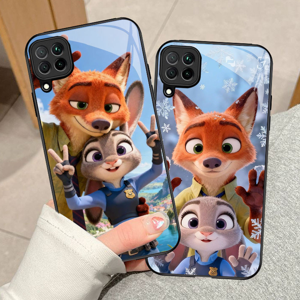 EE-29 Zootopia Casing ponsel kaca tempered Samsung A12 A22 M12 M32 5G