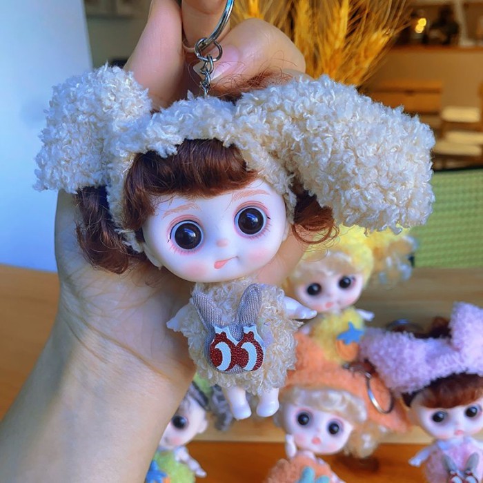 New Cute Barbie Doll Ornaments Doll Keychain Car Key Pendant Bag Pendant Children's Toys