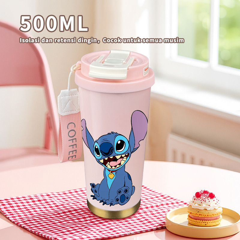 Luffy Pirate Anime COD Tumbler kopi  Lucu Hadiah Perempuan Termos air panas  Portabel 500ml Mug Coff