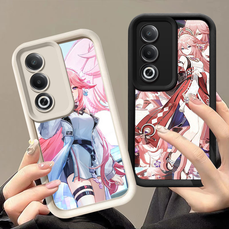 Casing Hp OPPO F5 F7 F11 F9 Pro A93 2020 A76 A96 4G PP15 Genshin Impact Yae Miko Silikon TPU Pelindu