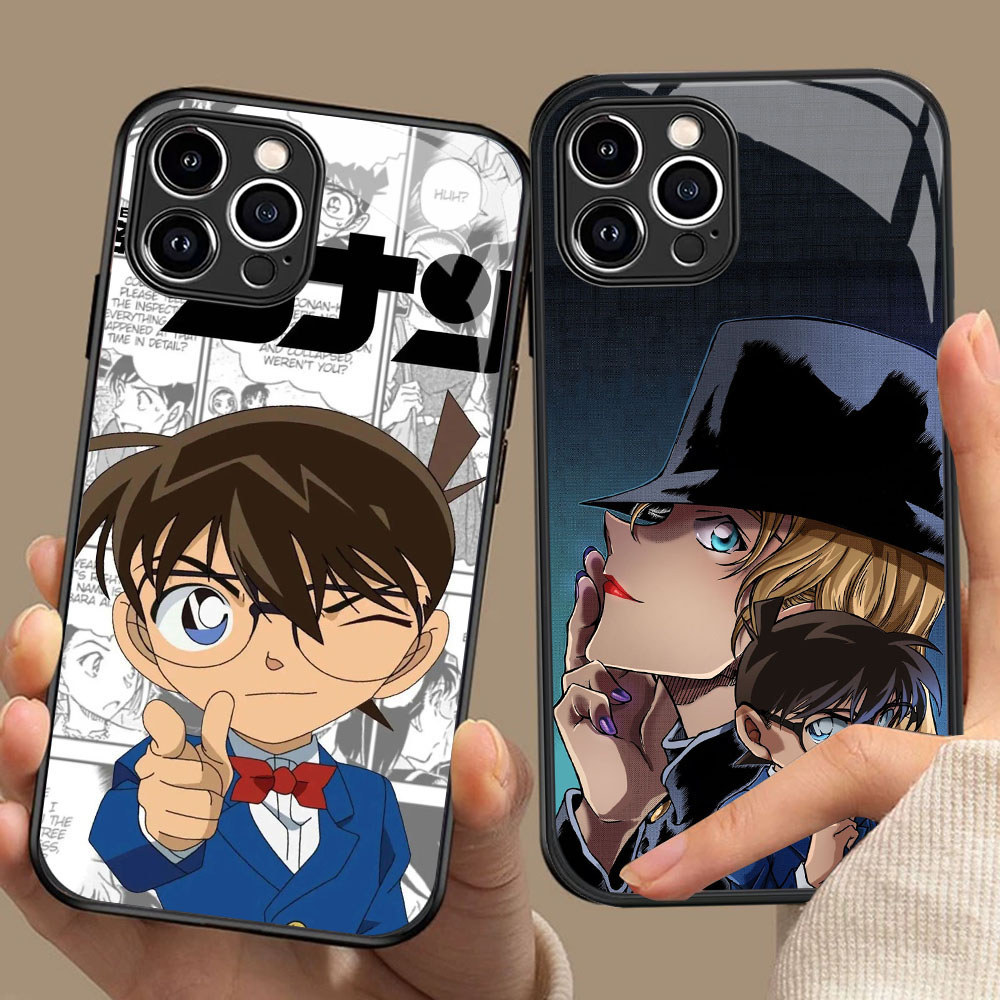 YR-31 Detective Conan HD Glass Casing HP iPhone 15 14 Plus Pro Max