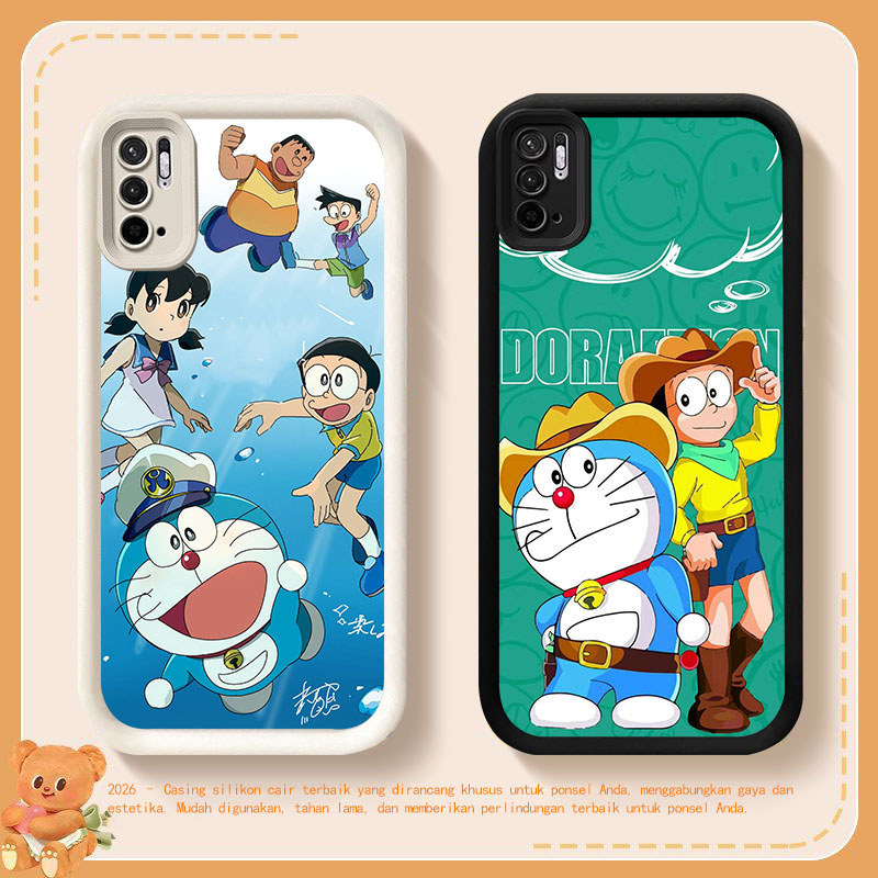 EE-11 Doraemon Casing ponsel ringan Redmi Note 10 10s 10T Lite Pro 5G