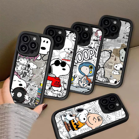 YU64 Love Snoopy Casing untuk Hp Plating Xiaomi Redmi Note POCO 11 10T 9C NFC M5S SE 10 11S C31 X7Pr