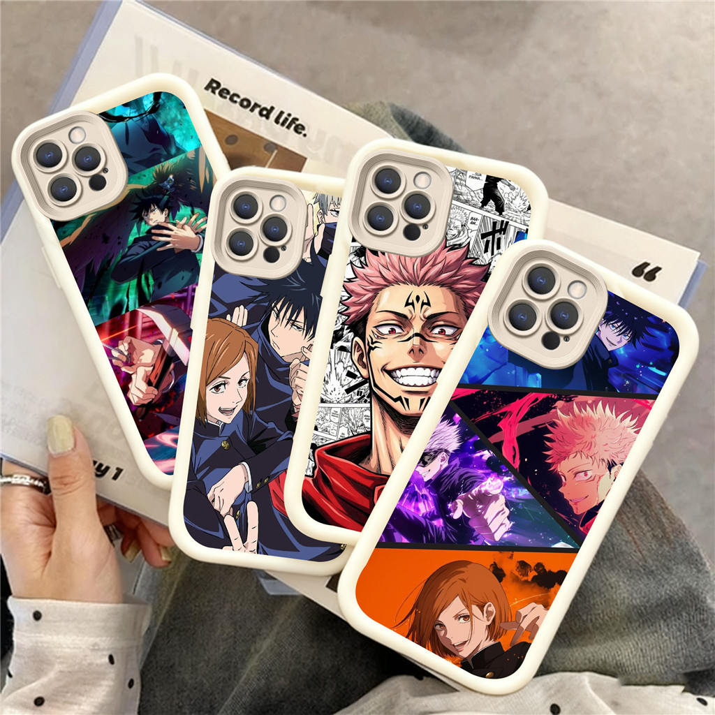 HV27 Jujutsu Kaisen Hp Plating Casing untuk iPhone XR 7 8 11 6 X 13 Plus TPU Silicone