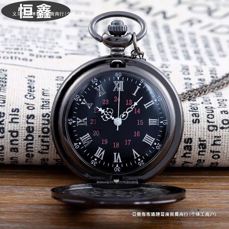 Jam Tangan Keren Saku Kuarsa Angka Romawi Retro Klasik Presisi Tinggi Kalung Pria  Wanita Gantung Le