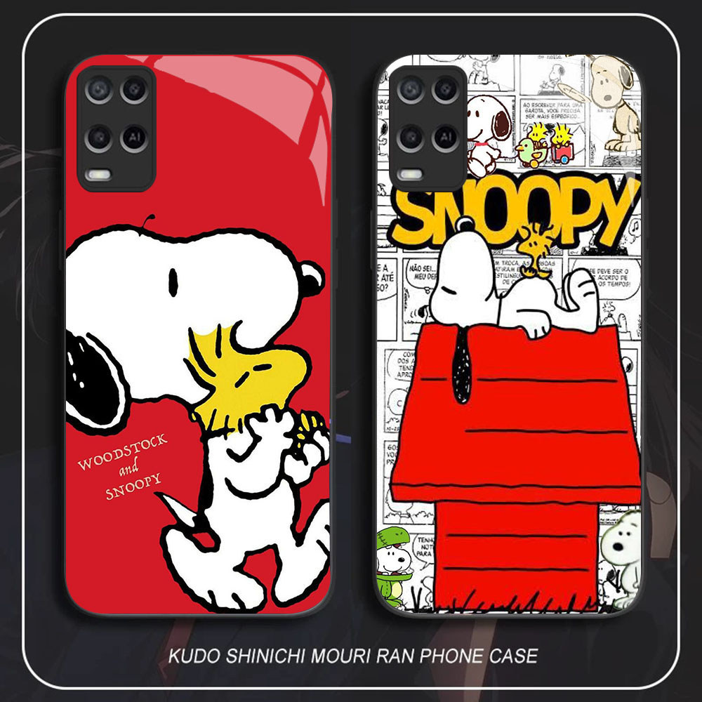 SM-32 Snoopy HD Glass Casing HP Realme 2 8 8i 9 C30 C30S Narzo 50 Pro