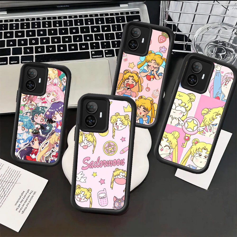 WC3 Anime Girl Warrior Casing untuk Hp Plating OPPO Note 12 6 A3X 60 8 C63 7I C65 GT Pro 5G TPU mate