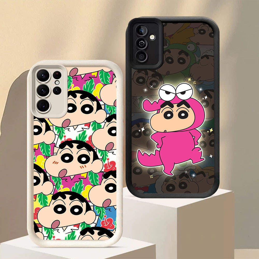 MP-64 Funny Crayon Shin-chan Shocking Silikon Casing untuk Samsung M15 FE S24 S25 A26 A55 A54 S21 Ul