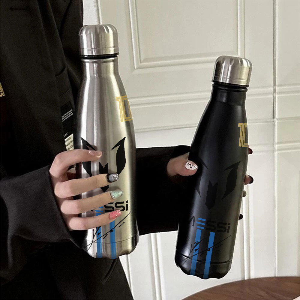 Messi 10 Tanda Tangan Botol vakum stainless steel 500ml. Botol olahraga tahan bocor untuk aktivitas 
