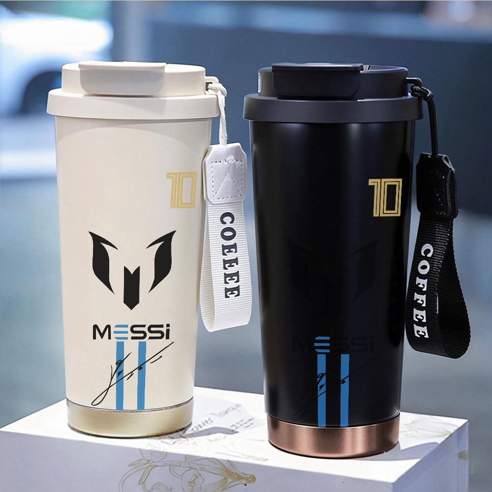 Messi 10 Tanda Tangan Mug Berinsulasi Stainless Steel 500ml - Dirancang khusus untuk kopi/susu, coco