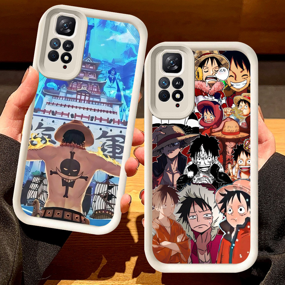 G-61 One Piece Ace Casing untuk Xiaomi Redmi Note 11 SE 11S Pro 5G Hitam dan putih