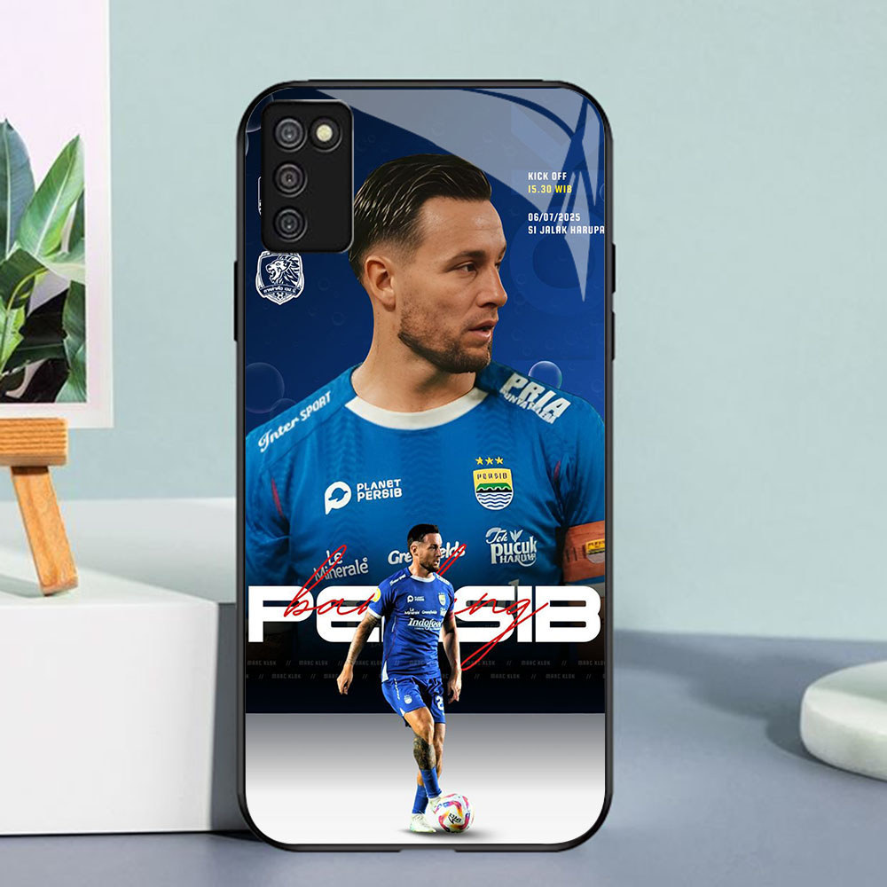 YE-44 Persib Bandung Casing ponsel kaca tempered Samsung A02S 166mm 164mm A51 A71 M02S A03S