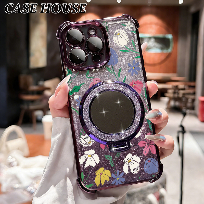 Glitter Card Case HP Samsung A12 5G A16 A30 A50 M11 Stand Holder Cermin Casing Samsung A04E A06 A15 